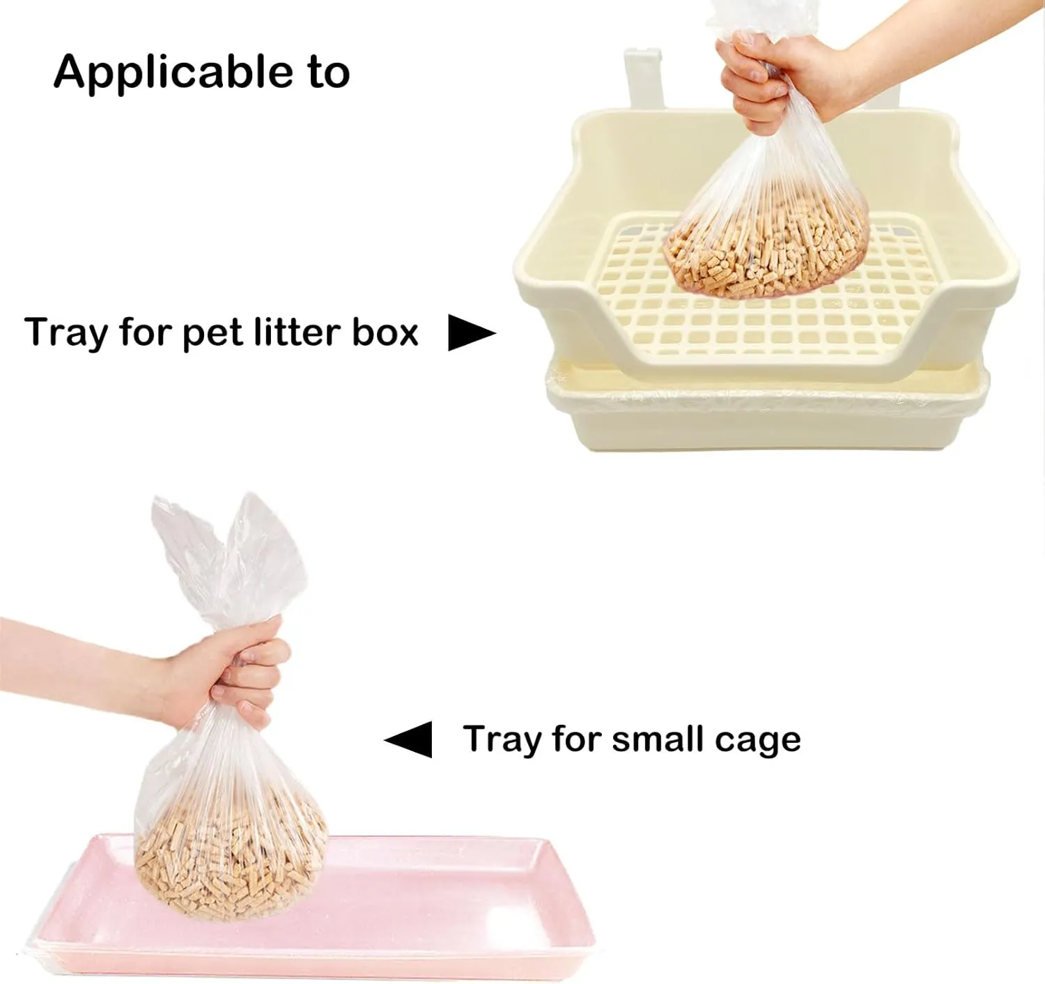 Disposable Small Animal Cage Liners, Rabbit Tray Film Liner Bunny Litter Pan Bags Guinea Pig Cage Toilet Plastic Film for Bird Hamster Chinchilla Hedgehog (100 PCS, 23'')