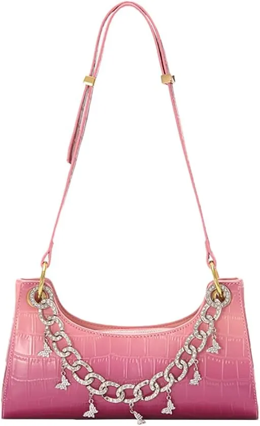 DJBM Women Pearl Handle Clutch Bag Superior Trendy Gradient Underarm Purse for Nightclub Gathering