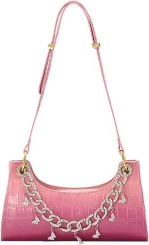 DJBM Women Pearl Handle Clutch Bag Superior Trendy Gradient Underarm Purse for Nightclub Gathering