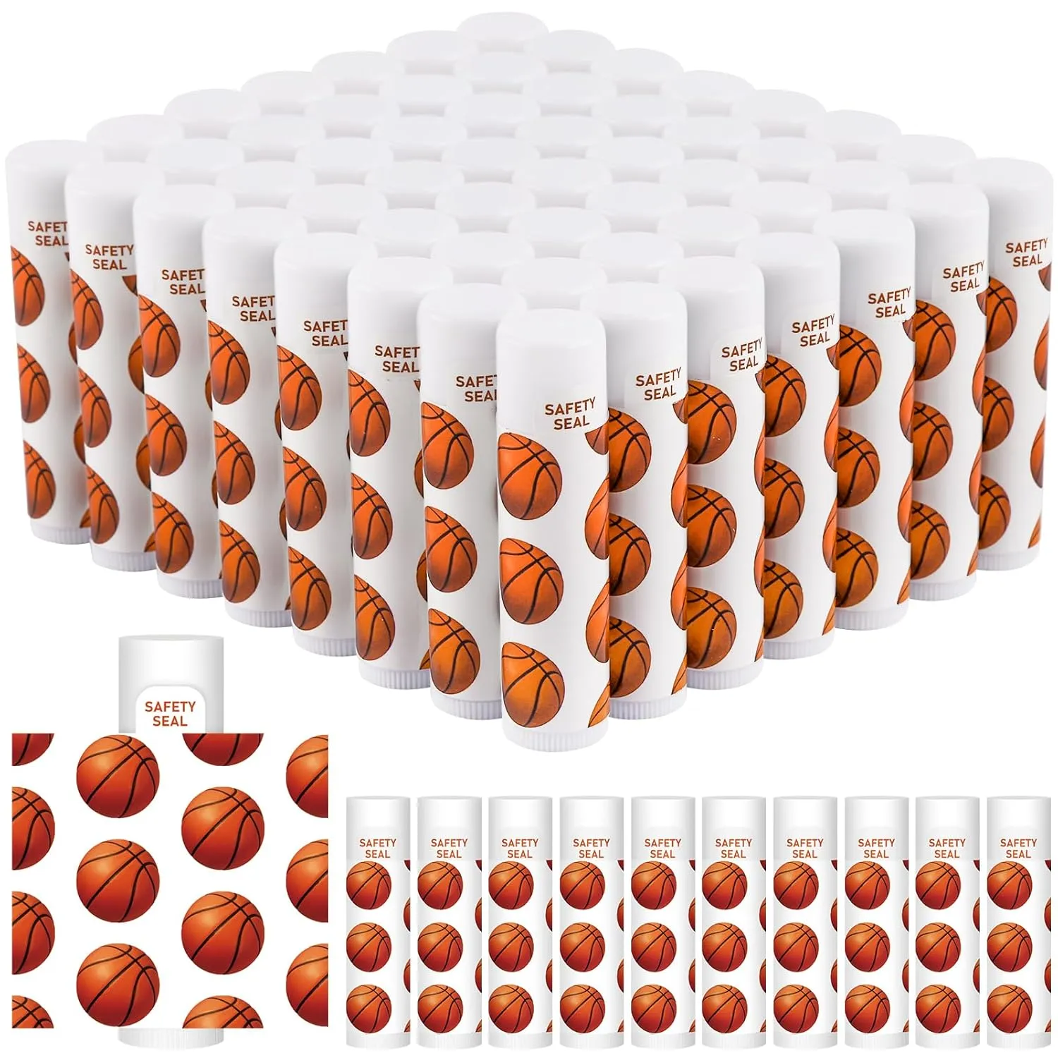 DMSKY 60 Pcs Lip Balm Bulk, Basketball Party Favors for Team Gifts for Players Teen Girls Boys Sports Party Supplies