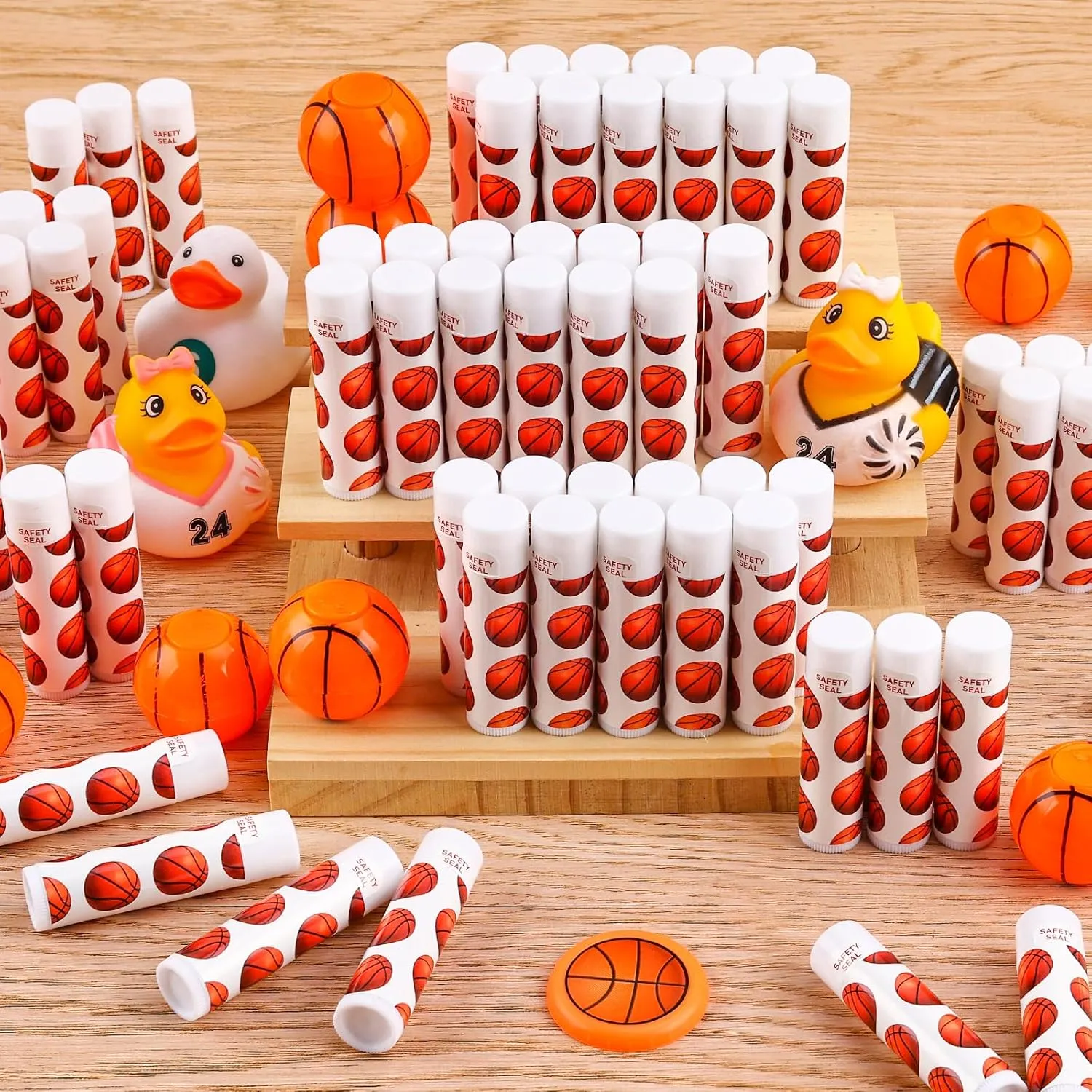 DMSKY 60 Pcs Lip Balm Bulk, Basketball Party Favors for Team Gifts for Players Teen Girls Boys Sports Party Supplies