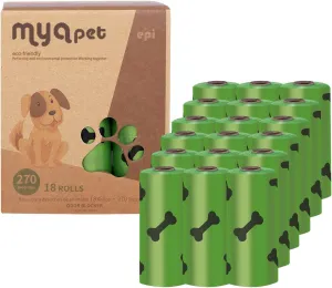 Dog Poop Bags,Leak Proof Bags for Outdoor Puppy Walking and Travel,Thick Waste Bag For Dogs,Lavender Scented,270 Bags,18 Packs of 15