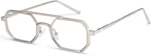 Dollger square aviator blue light glasses for men Retro steam punk sunglasses men Metal Frame UV 400 Protection