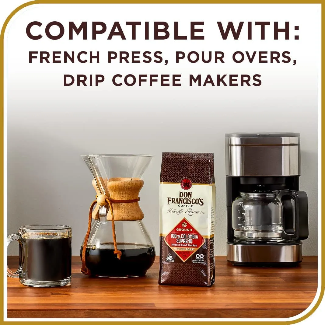 Don Francisco's Premium Hawaiian Hazelnut Medium Roast Ground Coffee - 100% Arabica Beans, Perfect for Drip, Pour Over, and French Press - Carefully Sourced, Family-Crafted Since 1870 (20 oz Bag)