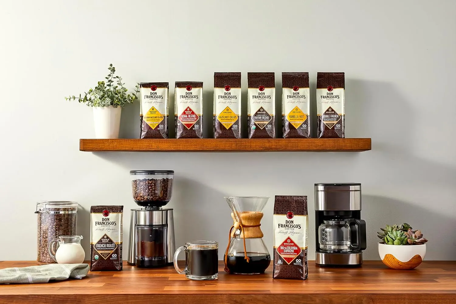 Don Francisco's Premium Hawaiian Hazelnut Medium Roast Ground Coffee - 100% Arabica Beans, Perfect for Drip, Pour Over, and French Press - Carefully Sourced, Family-Crafted Since 1870 (20 oz Bag)