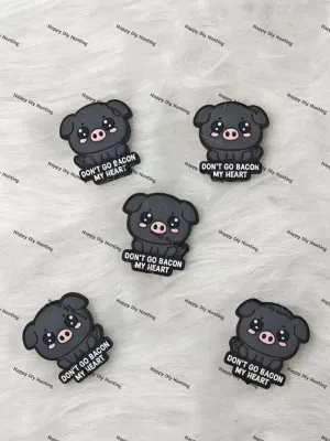 Don't Go Bacon My Heart Silicone Focal Beads Wholesale, Animal Shaped Beads
