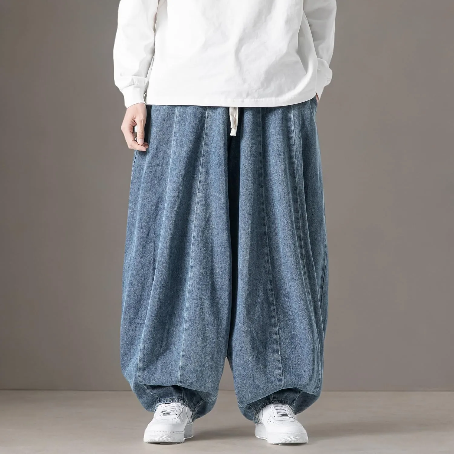 DOSLAVIDA Baggy Jeans for Men Wide Leg Hip Hop Jean Stylish Loose Fit Denim Pants Casual Streetwear Skateboard Pants