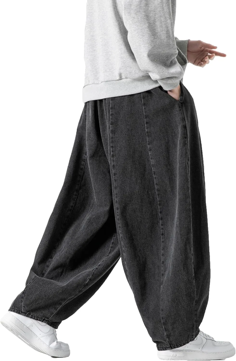 DOSLAVIDA Baggy Jeans for Men Wide Leg Hip Hop Jean Stylish Loose Fit Denim Pants Casual Streetwear Skateboard Pants