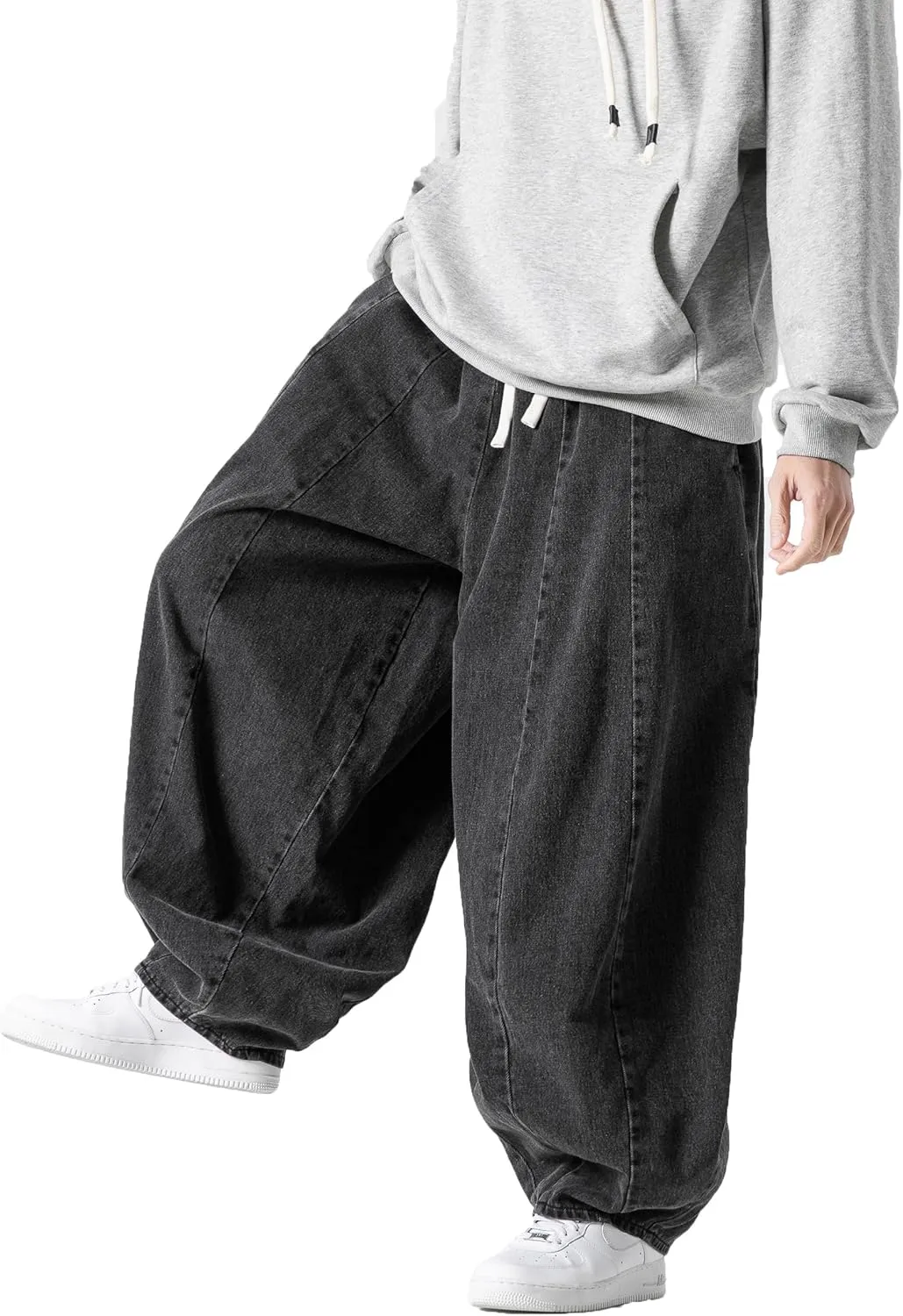 DOSLAVIDA Baggy Jeans for Men Wide Leg Hip Hop Jean Stylish Loose Fit Denim Pants Casual Streetwear Skateboard Pants