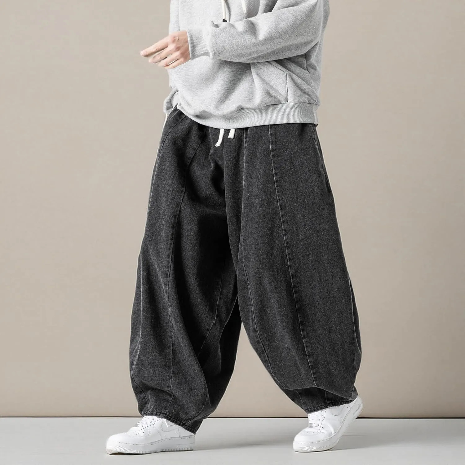 DOSLAVIDA Baggy Jeans for Men Wide Leg Hip Hop Jean Stylish Loose Fit Denim Pants Casual Streetwear Skateboard Pants