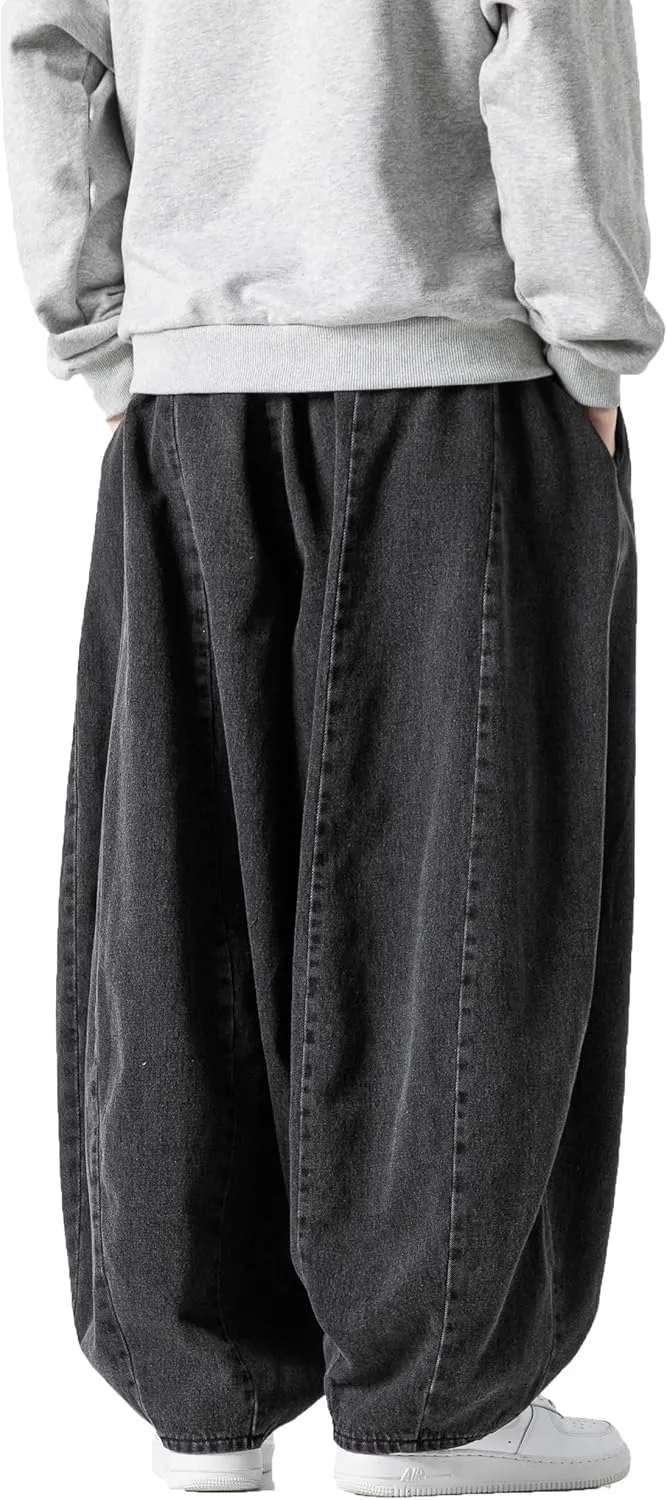 DOSLAVIDA Baggy Jeans for Men Wide Leg Hip Hop Jean Stylish Loose Fit Denim Pants Casual Streetwear Skateboard Pants