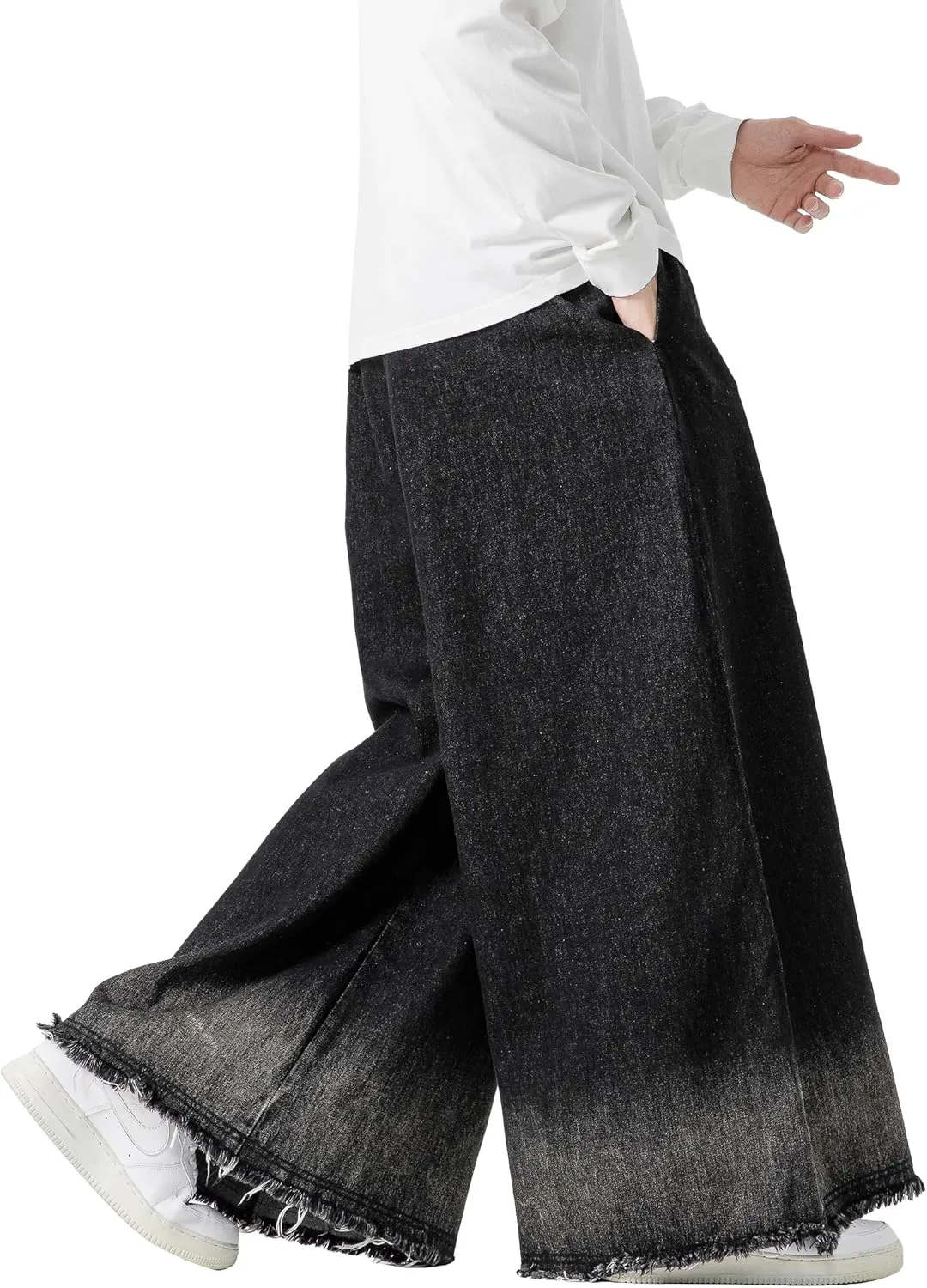 DOSLAVIDA Baggy Jeans for Men Wide Leg Hip Hop Jean Stylish Loose Fit Denim Pants Casual Streetwear Skateboard Pants