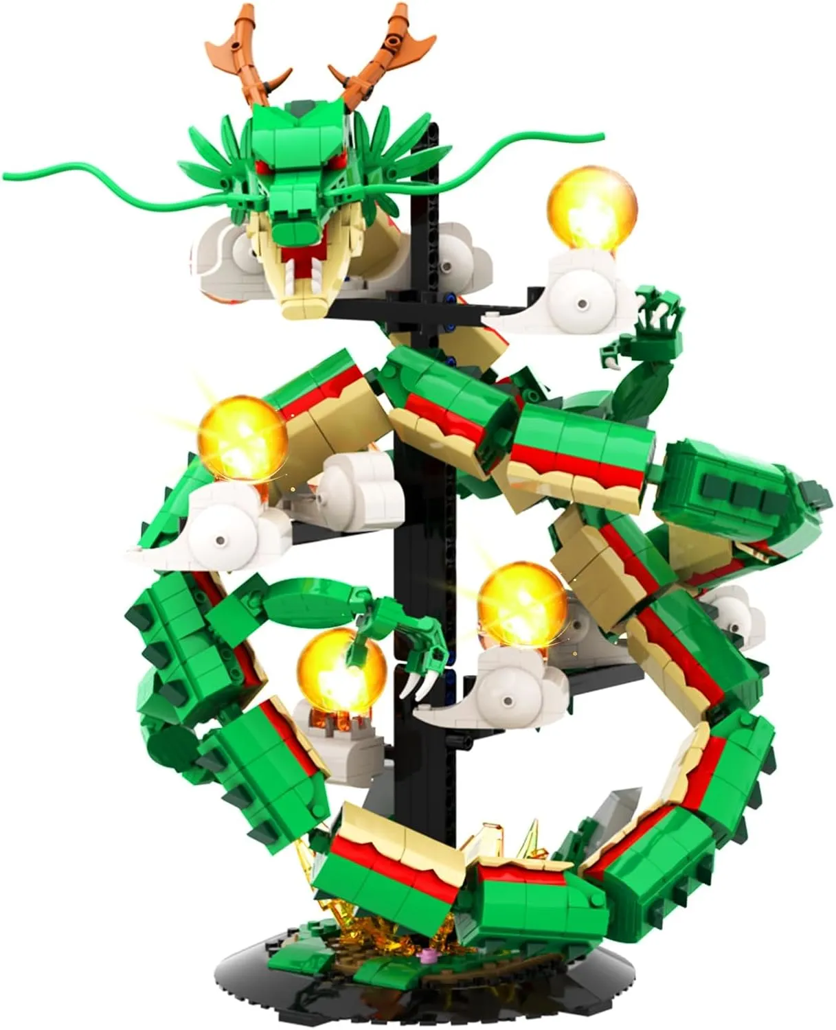 Dragon Building Set for Adult Boys Girls 14 , Cool Dragon with 7 Light Ball Collectible Display Model Home Office Decor, Animal Toy Building Set, Creative Birthday Gifts (1826 Pieces)
