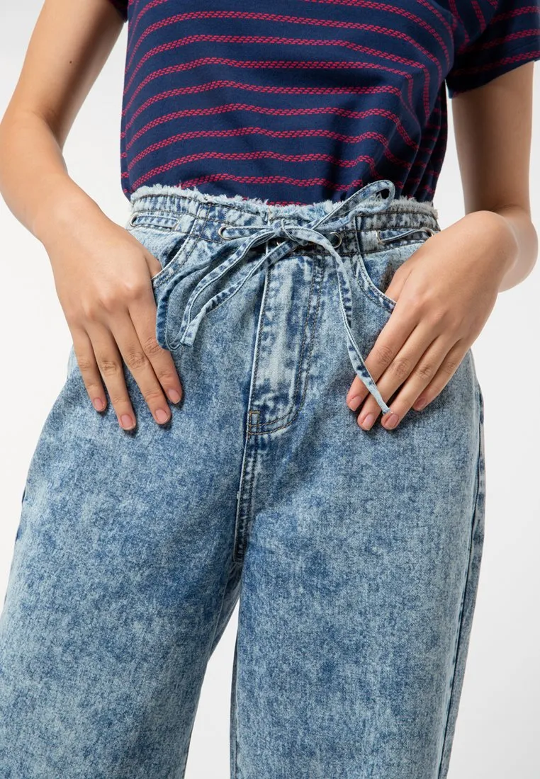 Drawstring Straight Denim