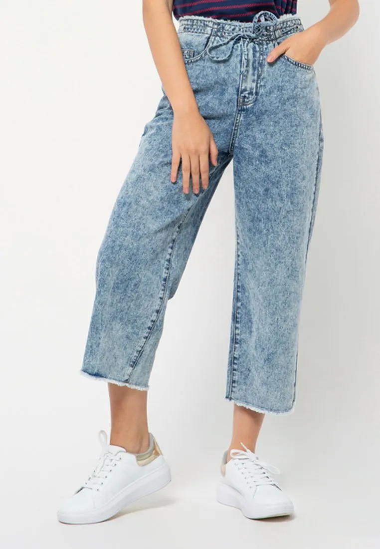 Drawstring Straight Denim