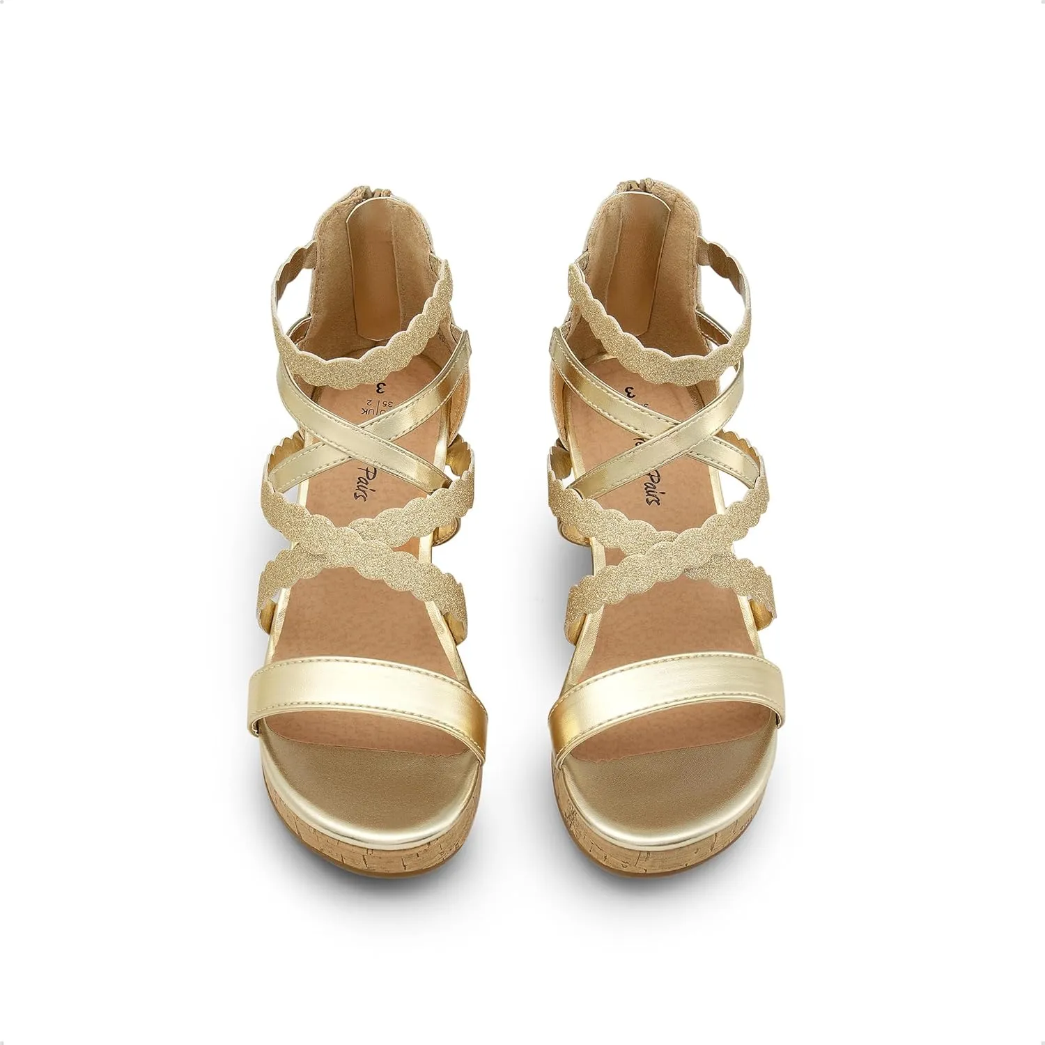 DREAM PAIRS Girls Wedge Sandals Flatform Open Toe Platform Sandals Espadrille Flower Wedding Party for Little Kid/Big Kid