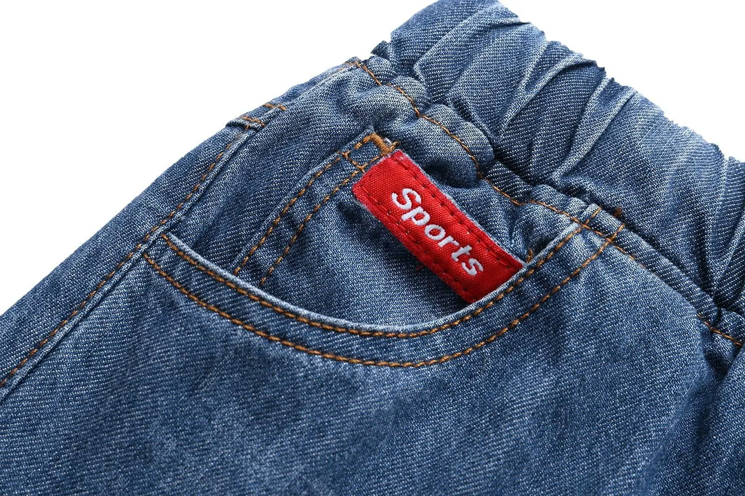 Echiondon Boy Jean Shorts Stretch Denim Shorts Pull on Elastic Shorts