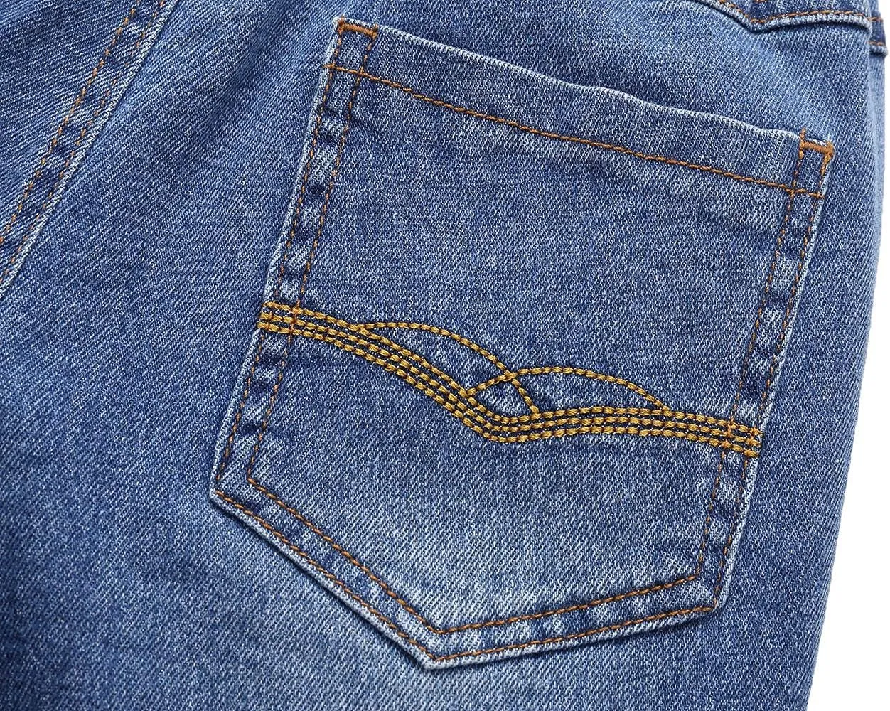 Echiondon Boy Jean Shorts Stretch Denim Shorts Pull on Elastic Shorts