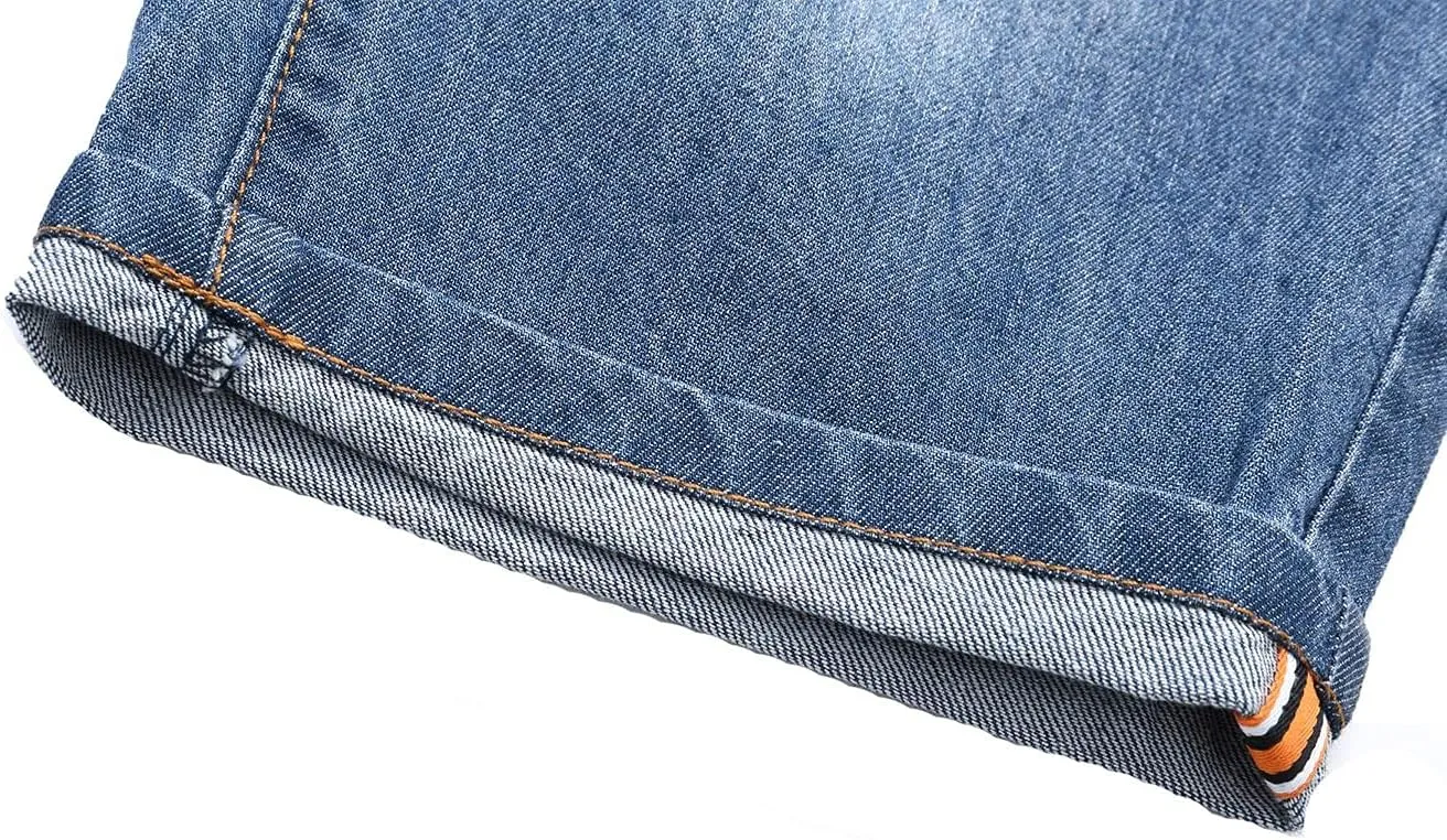 Echiondon Boy Jean Shorts Stretch Denim Shorts Pull on Elastic Shorts
