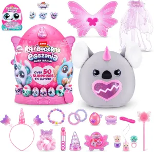 Eggzania Fairy Mania (Koala) by ZURU, Plush Toy, Collectible Plush, Surprise Eggs, Wearable Accessories, Slime, Toys for Girls