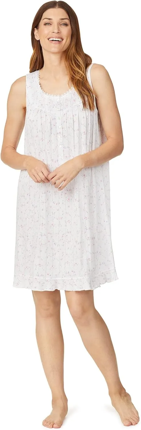 Eileen West Women's Floral Trellis Pointelle Chemise