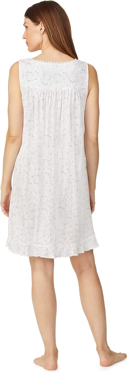 Eileen West Women's Floral Trellis Pointelle Chemise