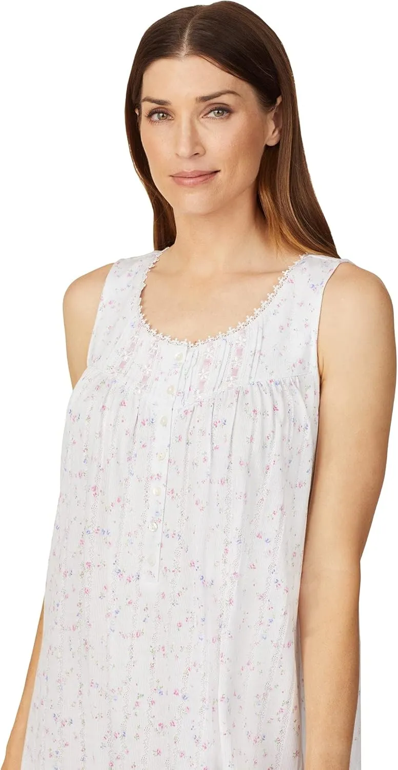 Eileen West Women's Floral Trellis Pointelle Chemise