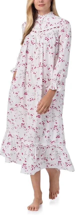 Eileen West Women's Long Sleeve High Neck Cotton Lawn Ballet Gown