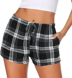 Ekouaer Women Pajama Shorts Comfy Lounge Bottom with Pockets Stretch Strip Sleepwear Drawstring Pj Bottoms Sleep Shorts