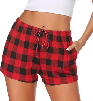 Ekouaer Women Pajama Shorts Comfy Lounge Bottom with Pockets Stretch Strip Sleepwear Drawstring Pj Bottoms Sleep Shorts