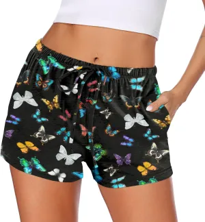 Ekouaer Women Pajama Shorts Comfy Lounge Bottom with Pockets Stretch Strip Sleepwear Drawstring Pj Bottoms Sleep Shorts