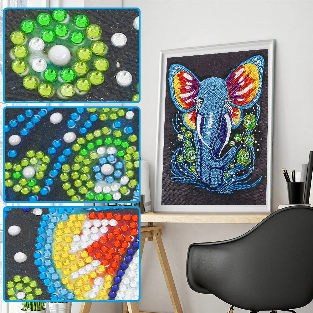 Elephant-Special Shaped Crystal Diamond Painting-30*40cm