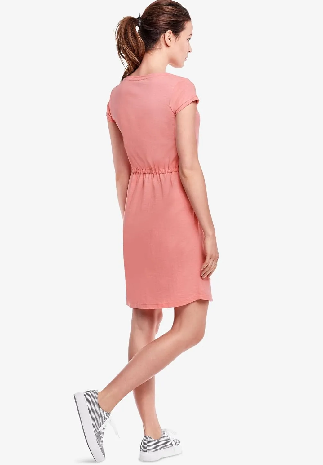 ellos Women's Plus Size Knit Drawstring Dress