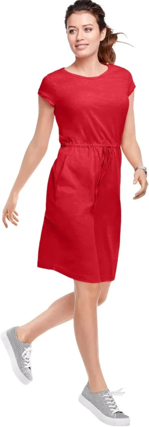 ellos Women's Plus Size Knit Drawstring Dress