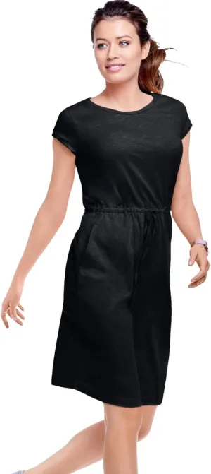 ellos Women's Plus Size Knit Drawstring Dress