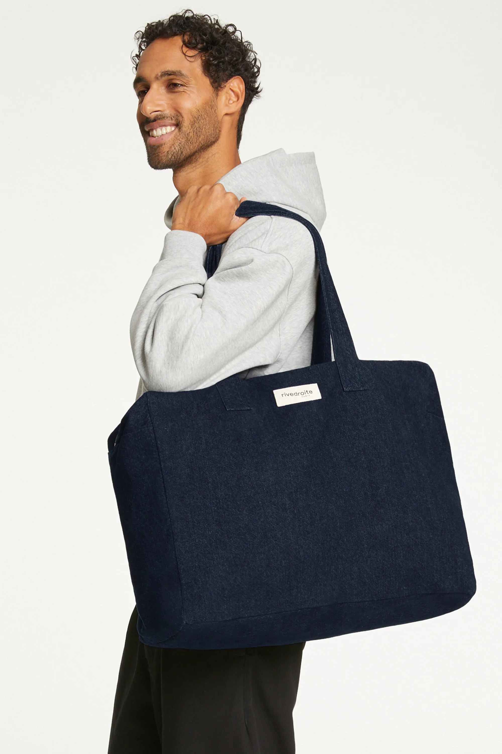 Elzevir the big weekend bag - Upcycled raw denim