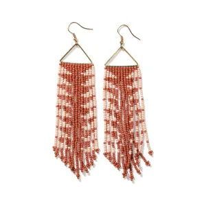 Emilie Arrow Beaded Fringe Earrings Rust13