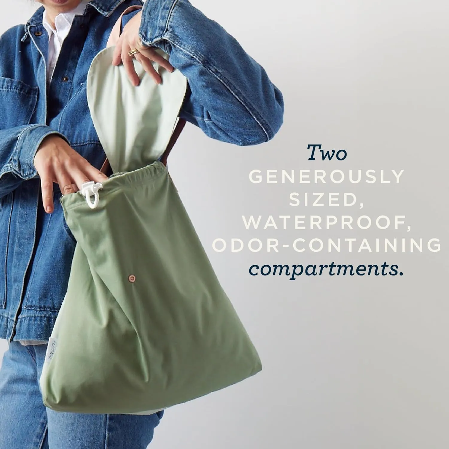 Esembly NEW Day Bag, Wet Dry Bag for Cloth Diapers - Waterproof, Reusable and Washable - Multipurpose for Diaper, Pool, Beach, Gym and Travel with Two Compartments - One Size, Lattice