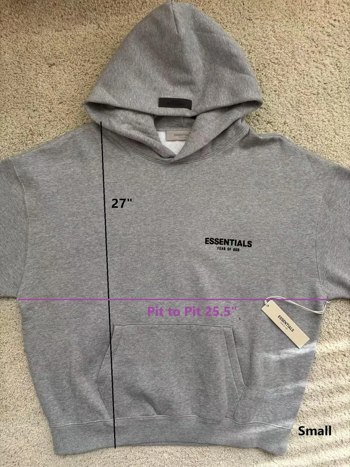 ESSENTIALS F.o.G Pullover Hoodie Cotton Blend Oversized, baggy fit. choose One or Two size down. Check photo for size.