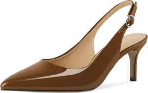 Esvowido Slingback Kitten Heels for Women 2.5 Inch Closed Pointed Toe Pumps Wedding Party Beaded Dress Shoes