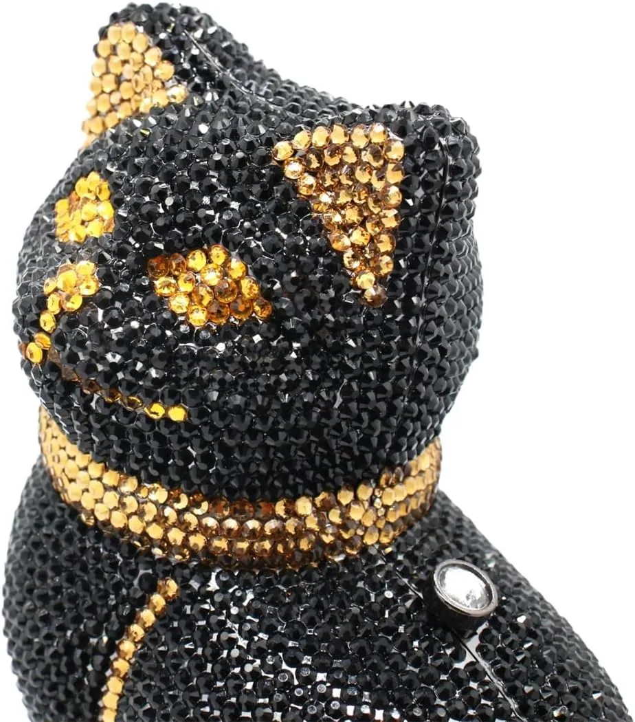 Evening Clutch Bags Bling Cocktail Party Rhinestone Handbag Crystal Cat Shape Crossbody bag