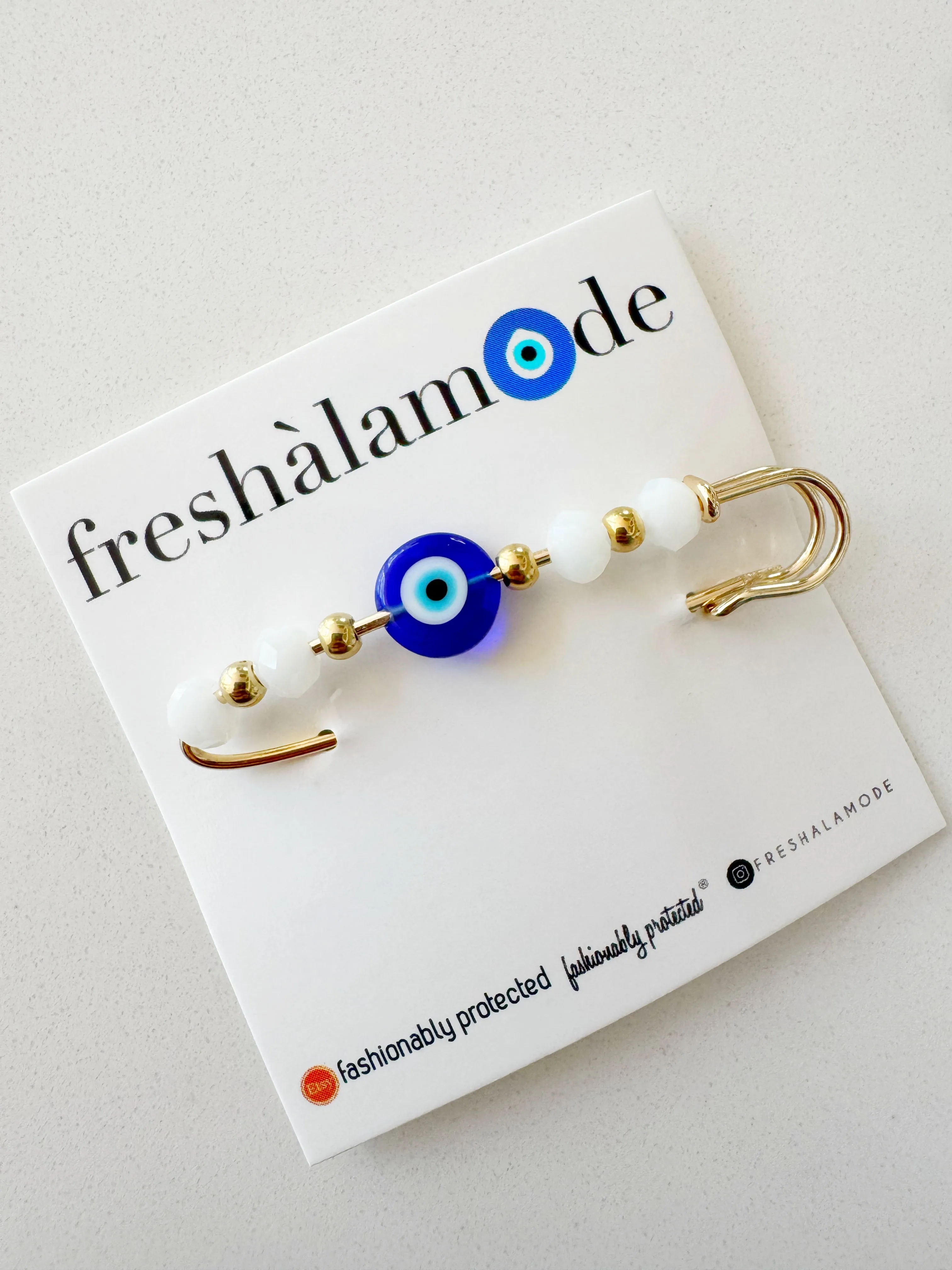 Evil Eye Beaded XL Safety Pin Charm