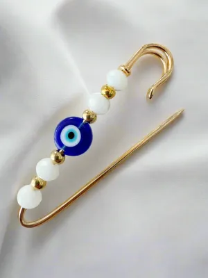 Evil Eye Beaded XL Safety Pin Charm