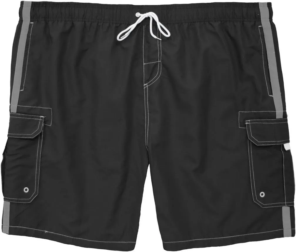 Falcon Bay Big Men's Cargo Swim Trunks - Tropical Print