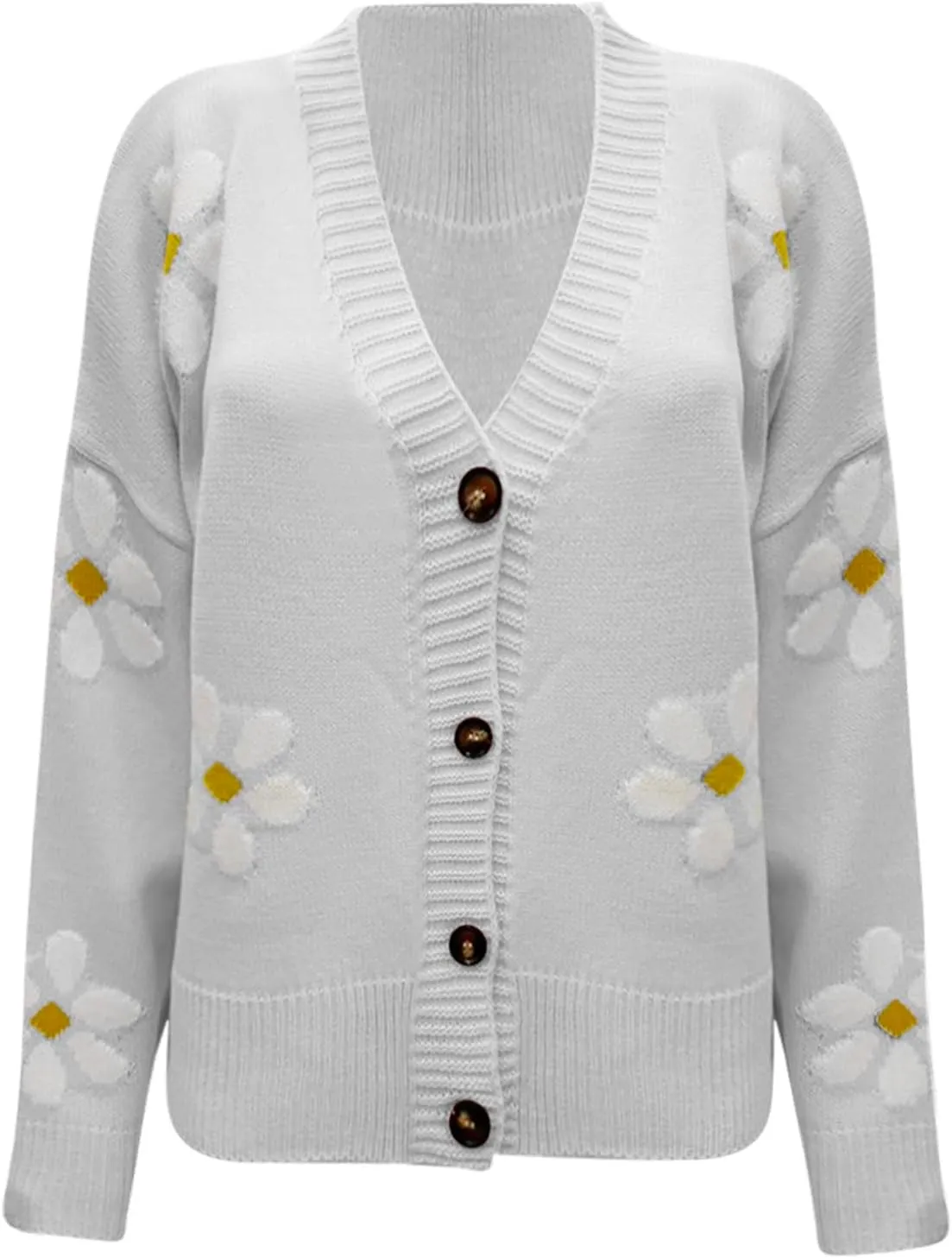 Fall Cardigans for Women 2024 Long Sleeve Knit Button Down Cardigan Slim Outerwear Striped Cardigan Sweaters for