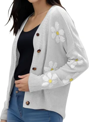 Fall Cardigans for Women 2024 Long Sleeve Knit Button Down Cardigan Slim Outerwear Striped Cardigan Sweaters for
