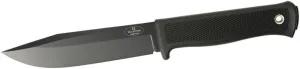 Fallkniven S1, Thermorun Handle, Black Blade, Plain, Leather Sheath S1bL