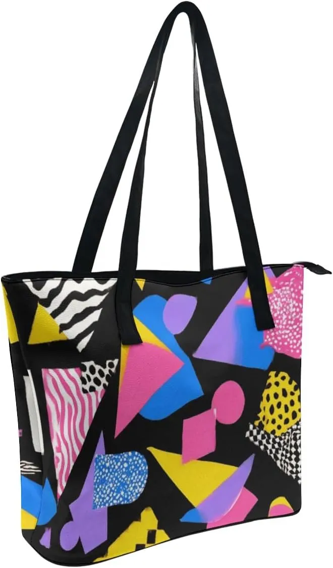 Fashion Coach Handbags for Women, Reusable Large Capacity Long Handle Tote Bag for Shopping, Work