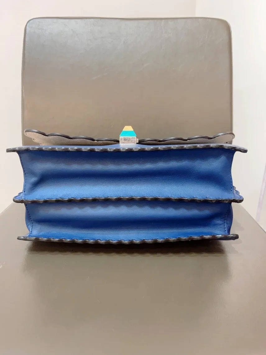 Fendi Kani Large Blue Shoulder Bag