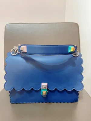 Fendi Kani Large Blue Shoulder Bag